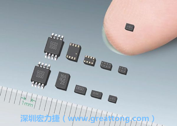 常規(guī)IC與WLP制作的封裝設(shè)計(jì)元件，尺寸有極大的差異，WLP僅需晶粒尺寸就有相同的電氣特性。